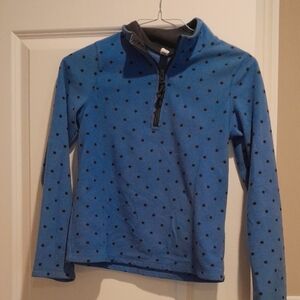 Blue Polka Dot Quarter-Zip Fleece Top, Old Navy XL (14) girls